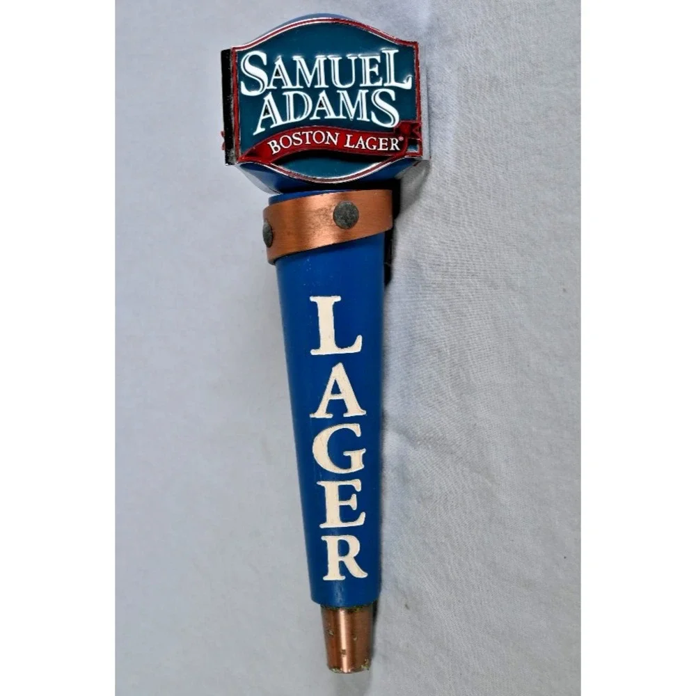 Samuel Adams Boston Lager Beer Tap Handle Blue Copper Accent 9-1/2